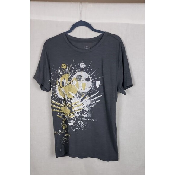 Disney Tops - Disney Nightmare Before Christmas Tee Shirt L Gray Jack Skellington Halloween